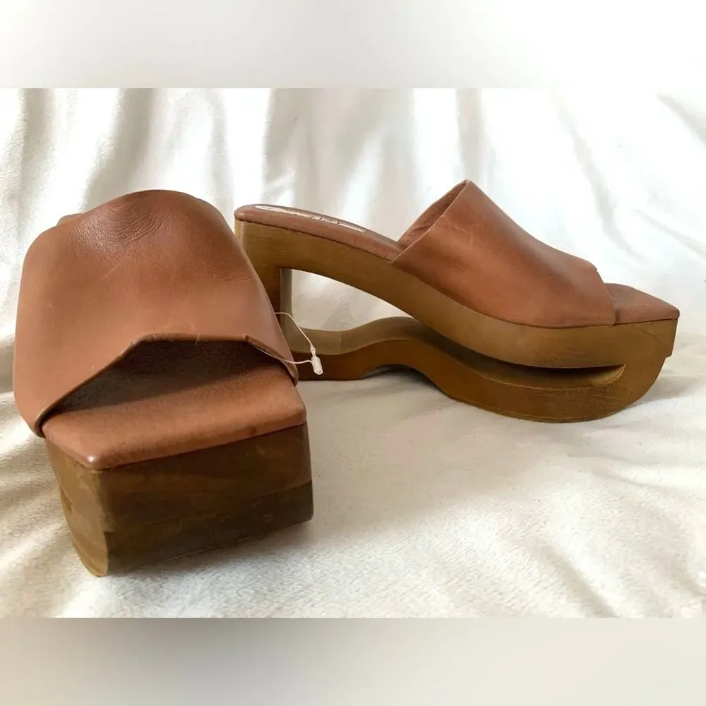 ZIGI Ketrin 90s Chunky Platform Sandals Size 7 Brown Leather Retro Y2K Sandals